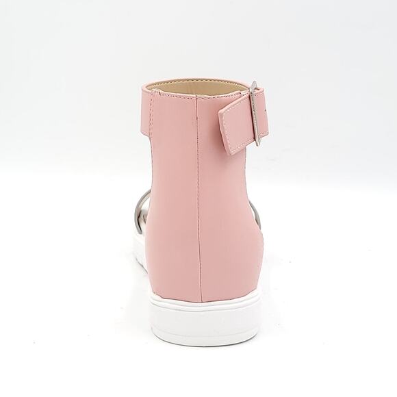 LOGO by Lori Goldstein Women Ankle Strap Sandals Olivia Size US 6.5M Pink Grey - Picture 5 of 6